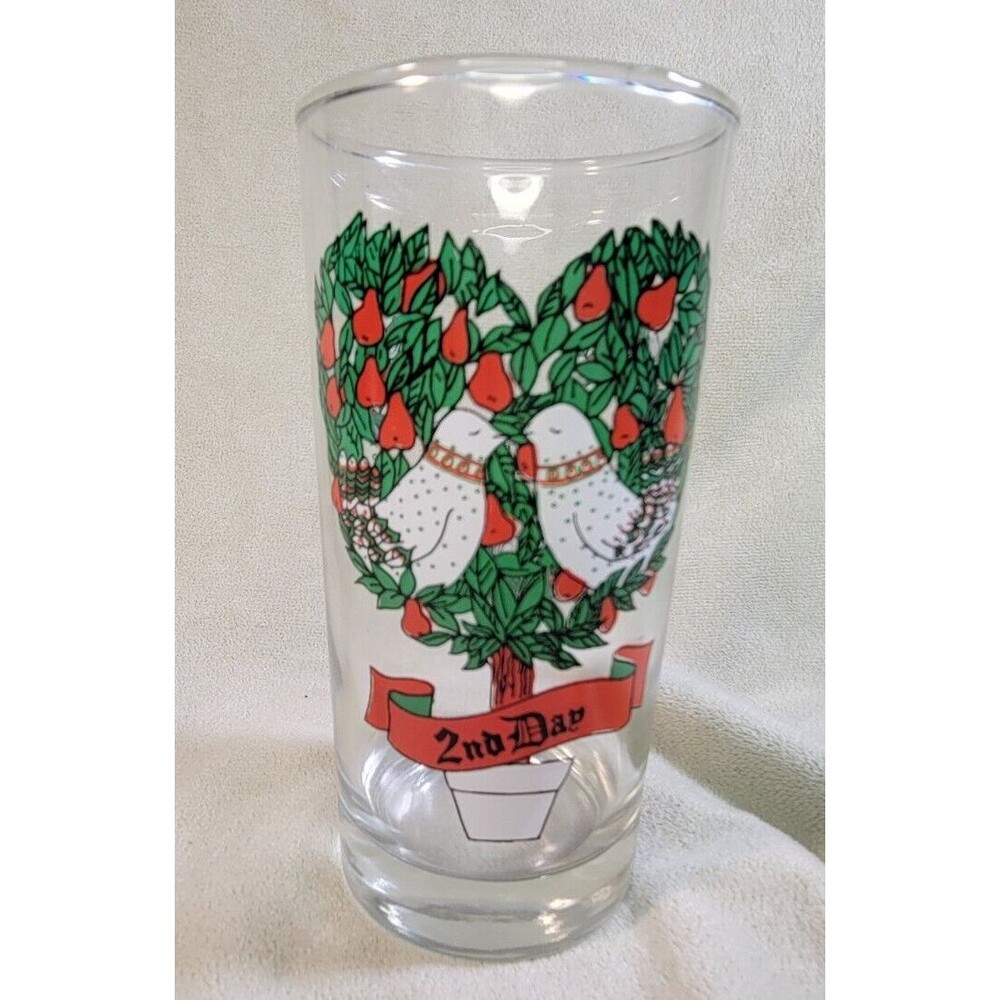 Vintage Christmas Glasses 12 Days of Christmas Glasses Replacement 2nd Day